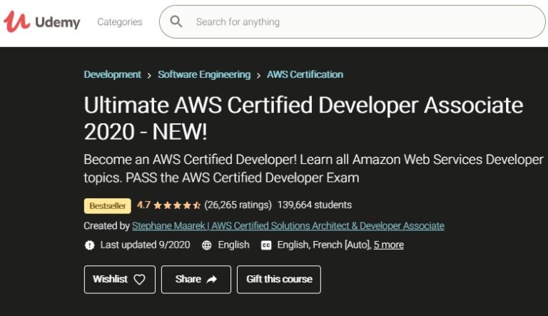 udemy aws certification
