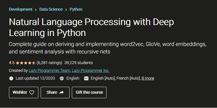 Free Course: Select Topics in Python: Natural Language Processing from  Codio